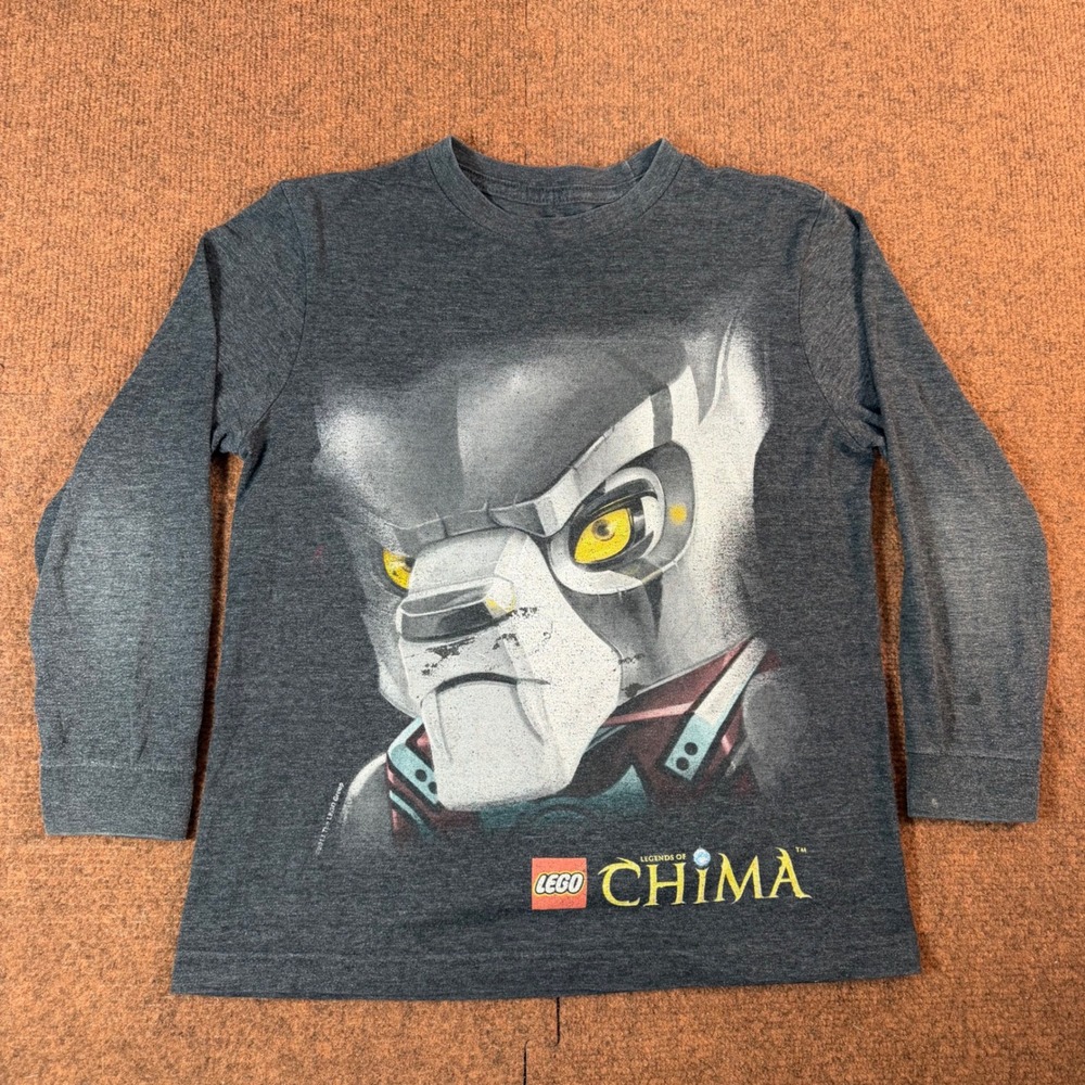 Old Navy LEGO Legends of Chima Shirt Kids Medium Gray Long Sleeve Graphic Tee